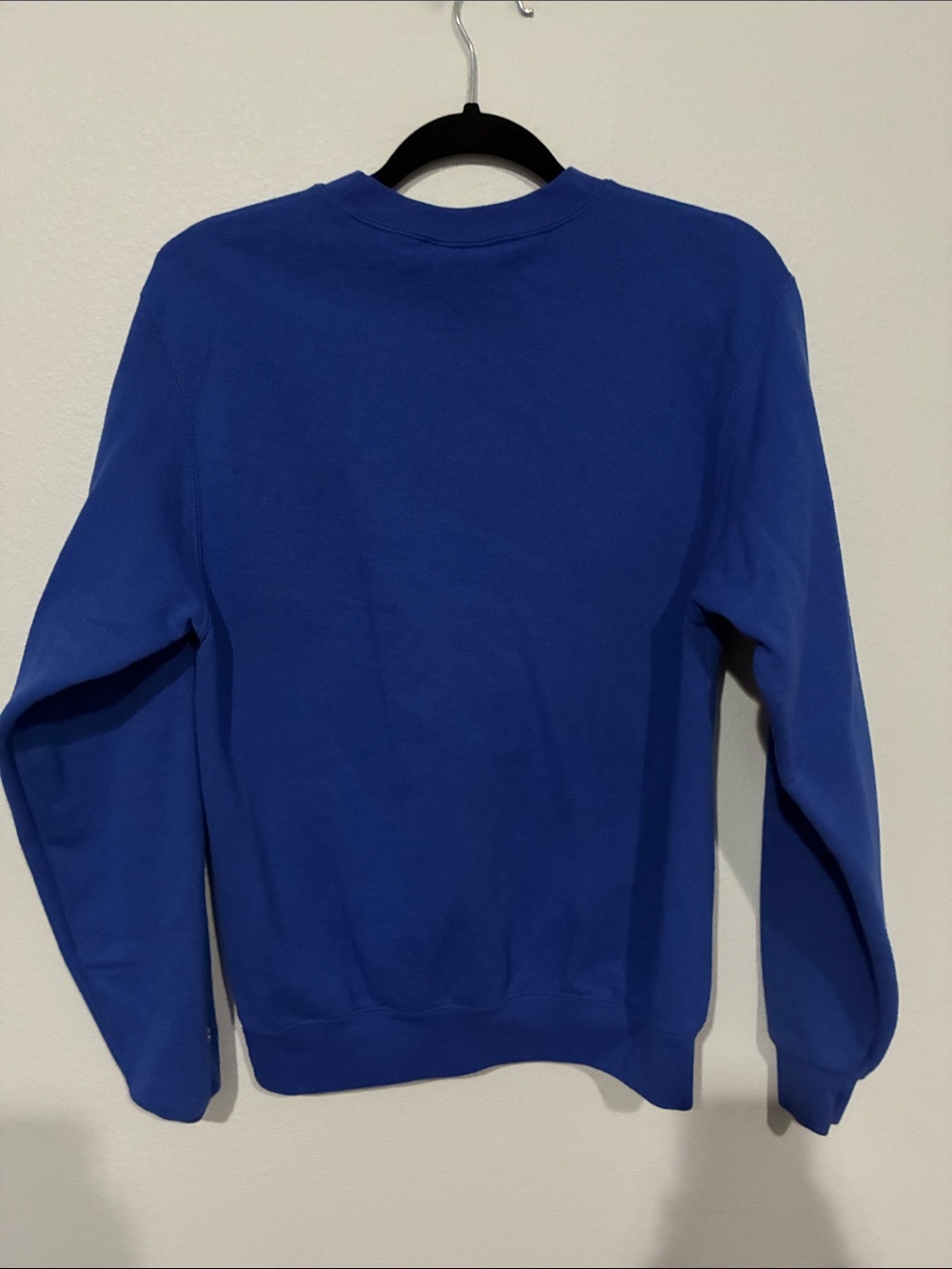 Champion Royal Blue Kansas KU Jayhawk Crewneck Sweatshirt with Red Lettering - Picture 9 of 9